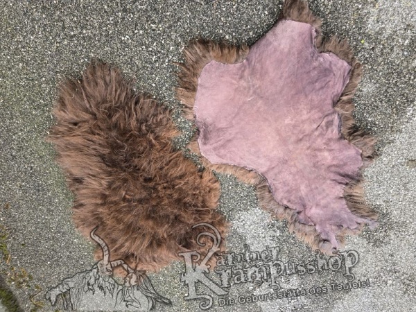 Schaffelle Langhaar Braun gefärbt