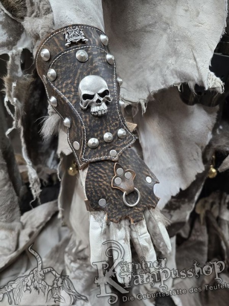 Handgamaschen Braun Modell Skull Gross