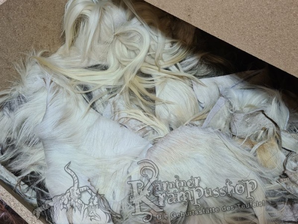 Weisse Fell Reste verschnittreste Ziege