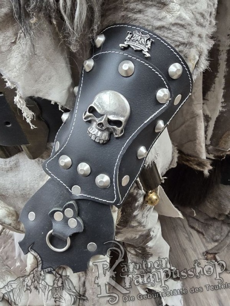 Handgamaschen Schwarz Modell Skull Gross