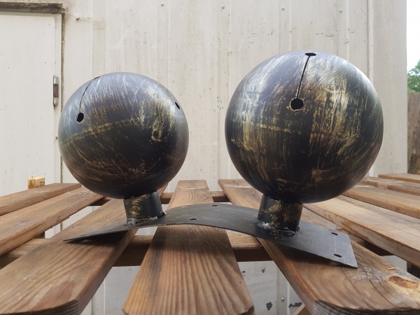 Edelstahlschelle 2x15cm Schwarz Gold