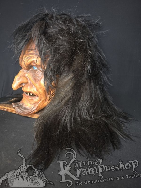 Langhaar Kopffell Schwarz Gefärbt