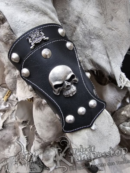 Handgamaschen Schwarz Modell Skull Klein