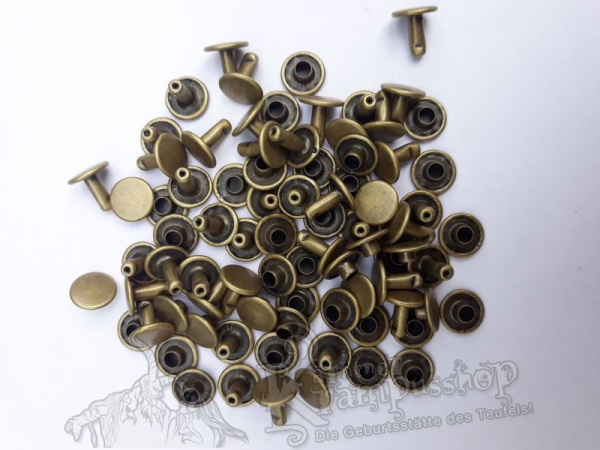 11x12 Doppel Hohlniete Messing