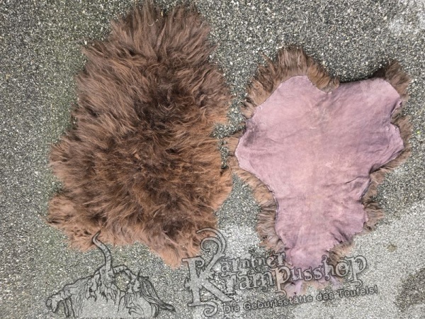 Schaffelle Langhaar Braun gefärbt