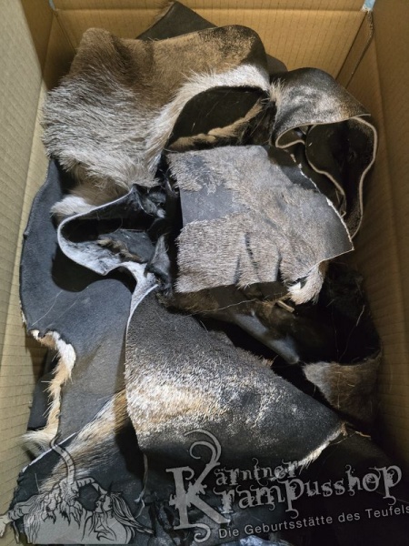 Fellreste Hirsch und Gams LEDRIG Altgrau