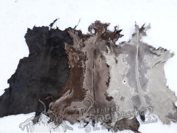 Gams Leder Grau Schwarz und Braun