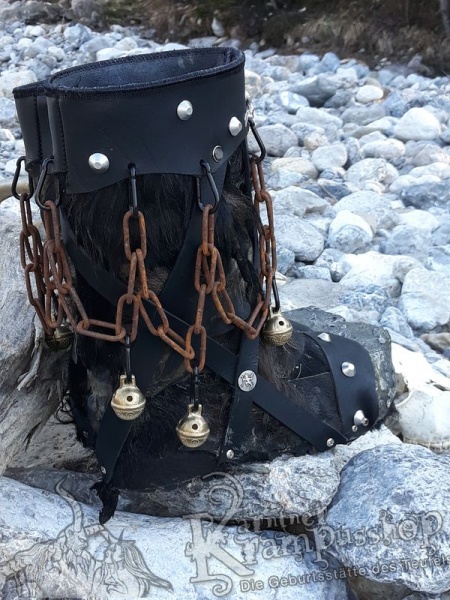Krampusstiefel mit Kappen Schwarz