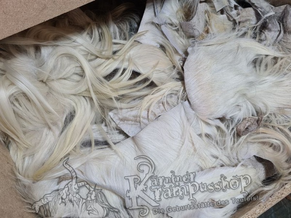 Weisse Fell Reste verschnittreste Ziege