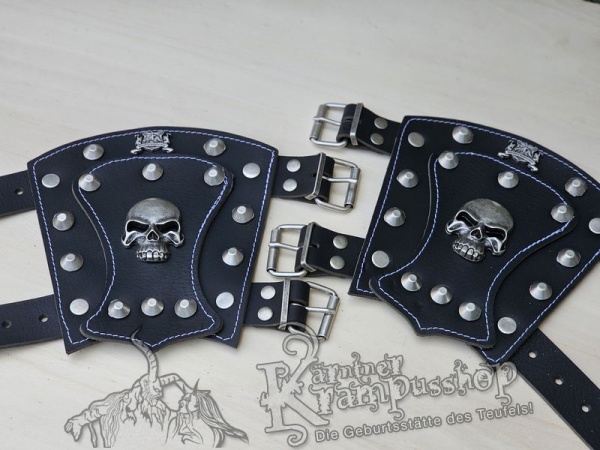Handgamaschen Schwarz Modell Skull Klein