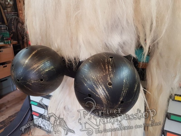 Set Edelstahlschelle mit Gürtel 2x20cm Schwarz Gold