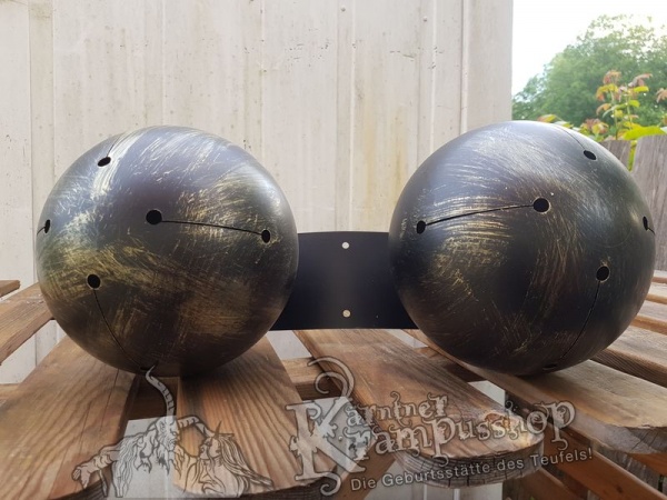 Set Edelstahlschelle mit Gürtel 2x20cm Schwarz Gold