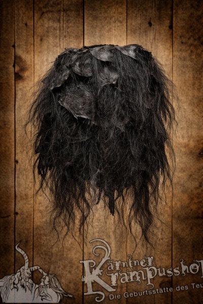 Kopffell Schwarz Fetzig mit Schwarzen Yaksträhnen