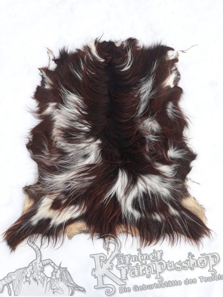 Ziegenfelle Langhaar Scheckig Braun Weiss