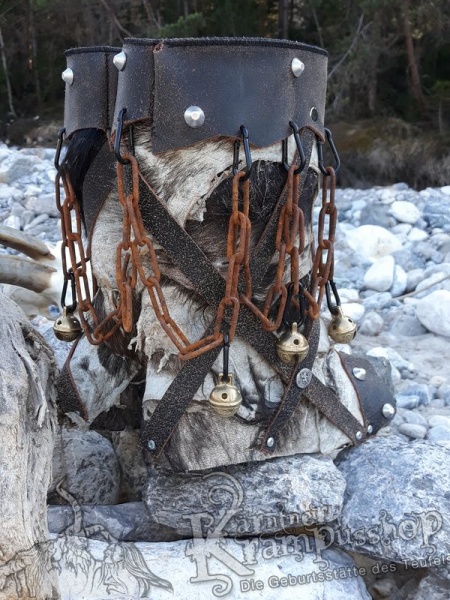 Krampusstiefel mit Kappen Braun Gefalzt