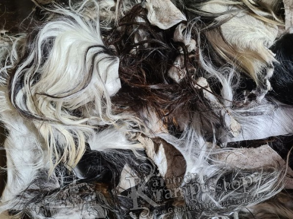 Farblich gemischte Fell Reste Ziege