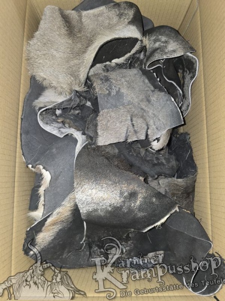 Fellreste Hirsch und Gams LEDRIG Altgrau