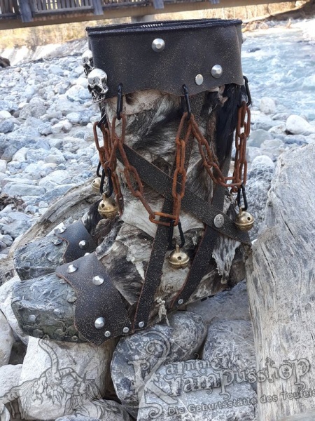 Krampusstiefel mit Kappen Braun Gefalzt