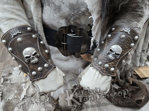 Handgamaschen Braun Modell Skull Klein
