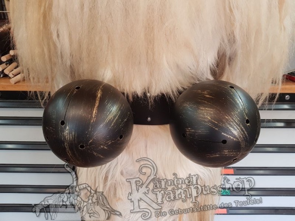 Set Edelstahlschelle mit Gürtel 2x20cm Schwarz Gold