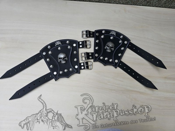 Handgamaschen Schwarz Modell Skull Klein