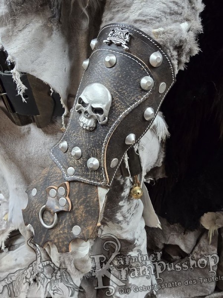 Handgamaschen Braun Modell Skull Gross