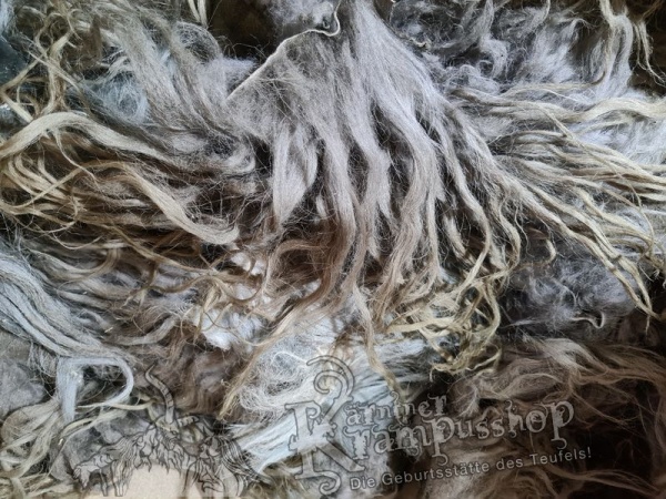 Urig gefärbte Fell Reste Islandschaf Langhaar