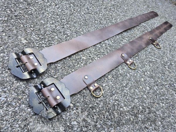 Antikbrauner Krampusgürtel 8cm BREIT