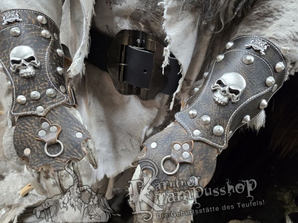 Handgamaschen Braun Modell Skull Gross