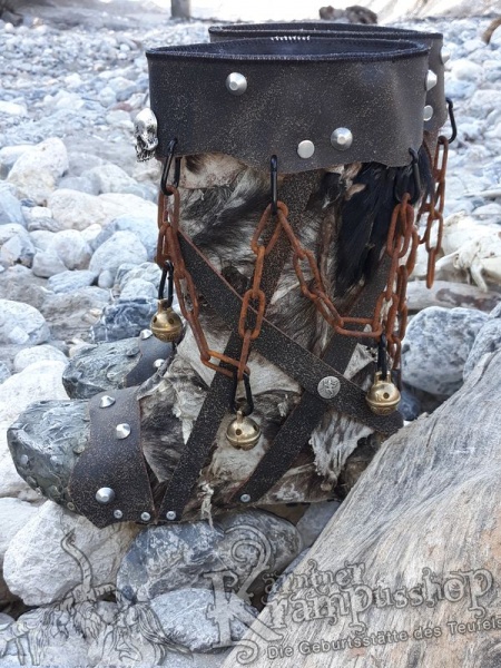 Krampusstiefel mit Kappen Braun Gefalzt