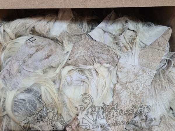 Weisse Fell Reste verschnittreste Ziege