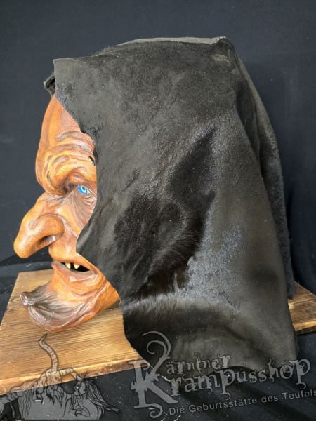 Kopffell Genäht Schwarz Ledrig