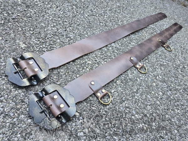 Antikbrauner Krampusgürtel 8cm BREIT