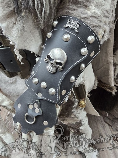 Handgamaschen Schwarz Modell Skull Gross