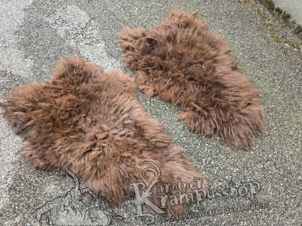 Schaffelle Langhaar Braun gefärbt