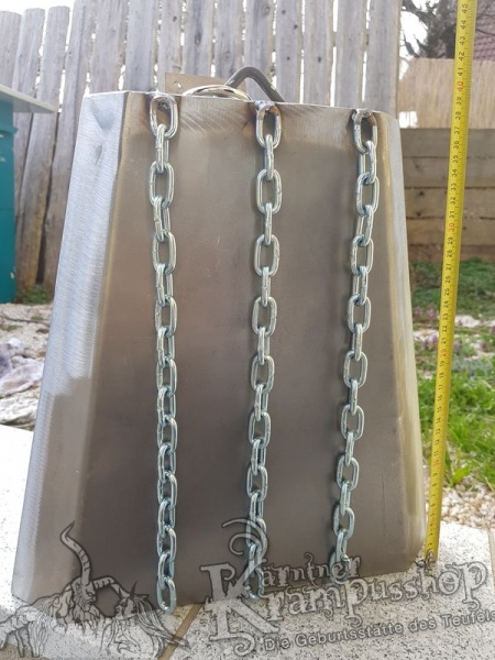 Balken-Trichterglocke Gross Blank mit Kette