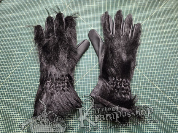 Fell Handschuhe Schwarz