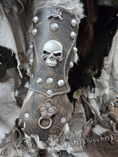 Handgamaschen Braun Modell Skull Gross