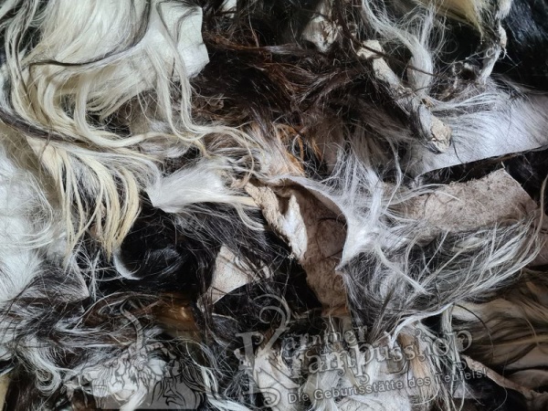 Farblich gemischte Fell Reste Ziege