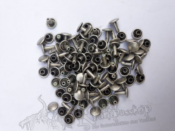 10x10 Doppel Hohlniete Altsilber