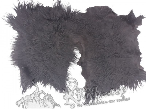 Ziegenfelle Langhaar Schwarz