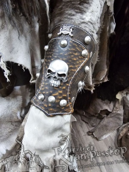 Handgamaschen Braun Modell Skull Klein