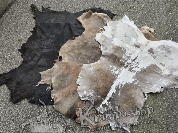 Hirschleder Grau Schwarz und Braun