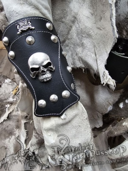 Handgamaschen Schwarz Modell Skull Klein