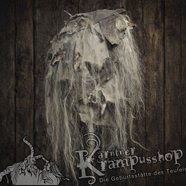 Kopffell Grau Fetzig mit Weiss Yaksträhnen